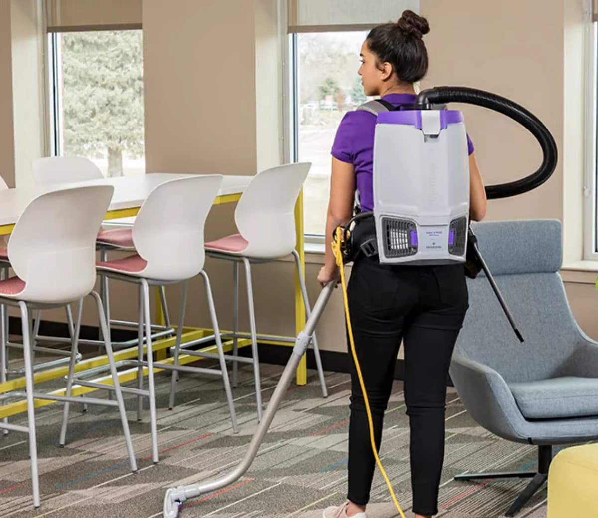 Professional commercial cleaning team servicing a Tacoma business
